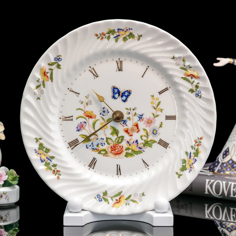 英国制Aynsley蝴蝶花园骨瓷欧式时钟 陶瓷挂钟 - 时钟/闹钟 - 瓷 