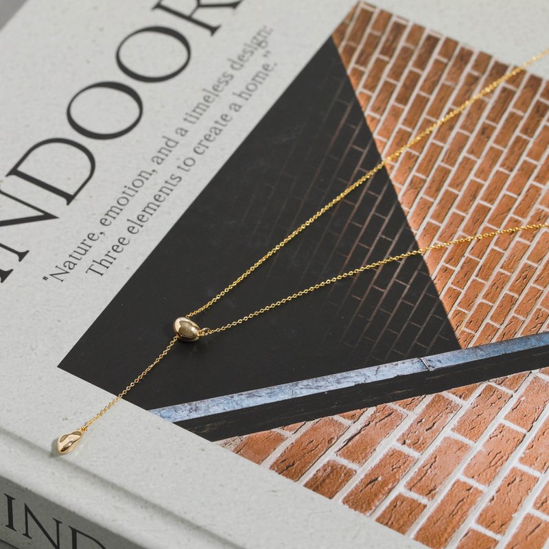 pendulum-beans 项链 GD 无镍 滑顺绳索项链 可自由调整长度 长项链 金色 - 长链 - 其他金属 金色