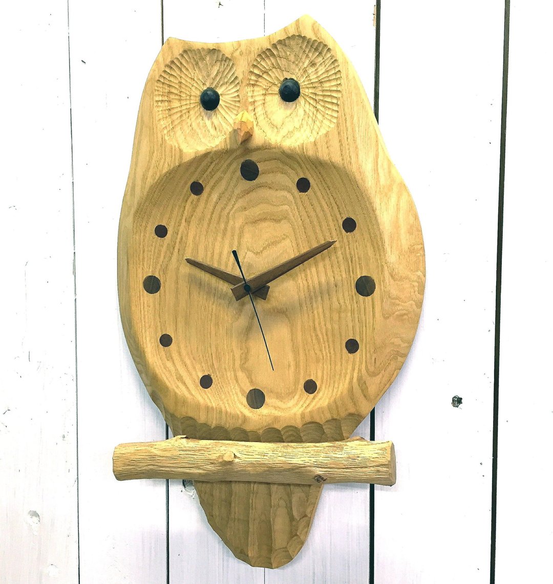 Wall clock of wake up owl Lsize - 时钟/闹钟 - 木头 橘色