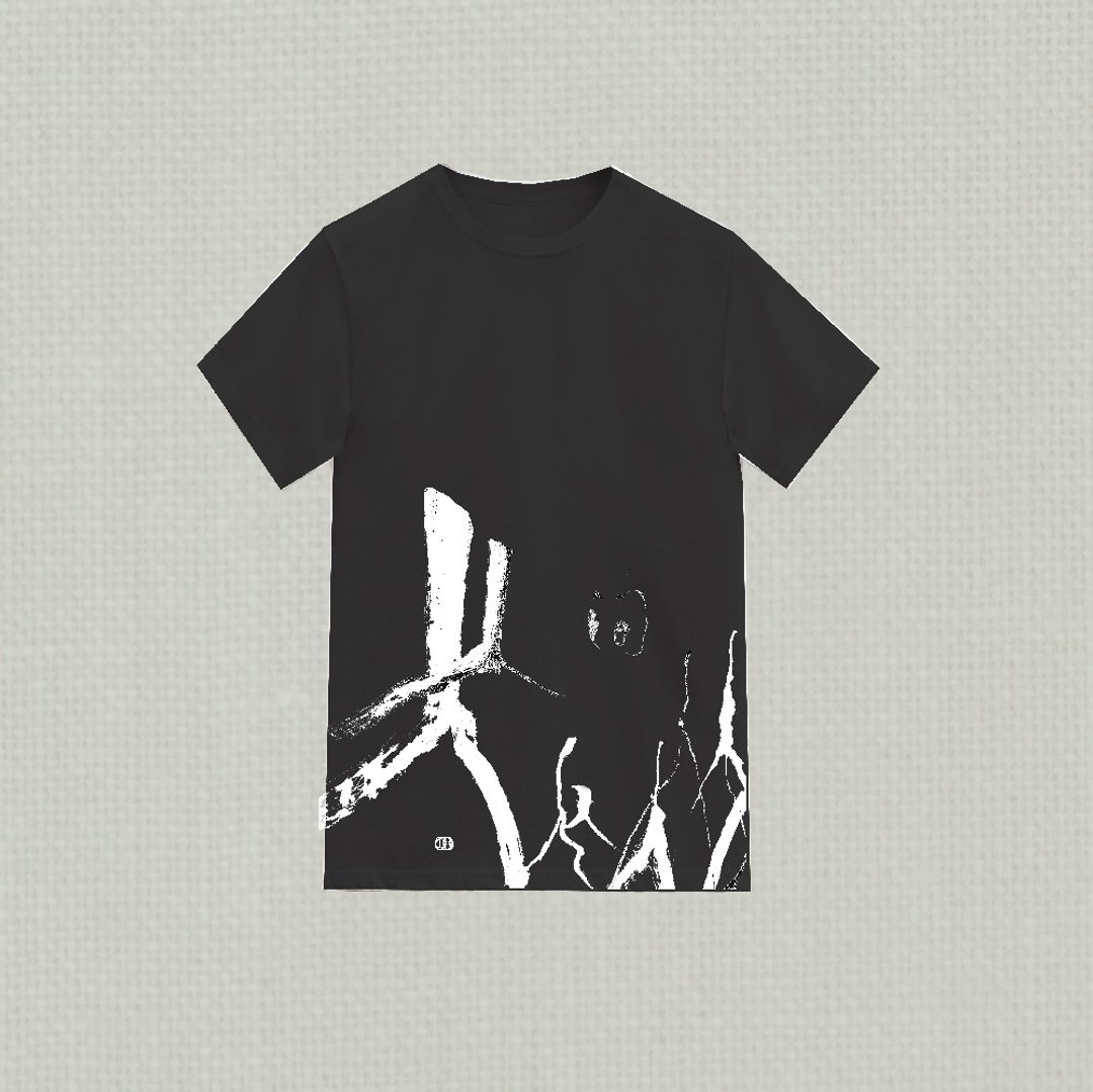 林夕笔风 | 全棉T-Shirt | 人间 | 02 | 黑 | 台湾限定_限时限量 - 中性连帽卫衣/T 恤 - 棉．麻 黑色