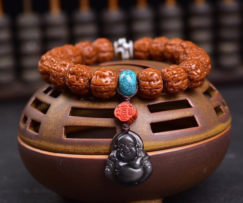 秒杀价 藏式双龙小金刚菩提子文玩手串 珠经13MM 玉华包浆 - 手链/手环 - 其他材质 