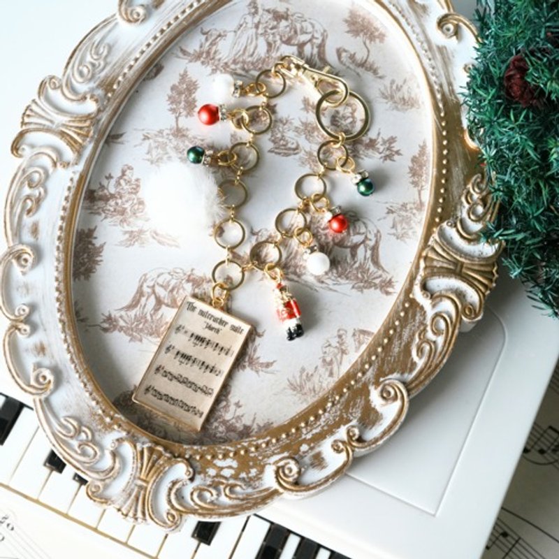 现货供应 圣诞节 芭蕾 经典名曲包挂饰 胡桃钳娃娃 进行曲 乐谱 - 吊饰 - 其他金属 金色