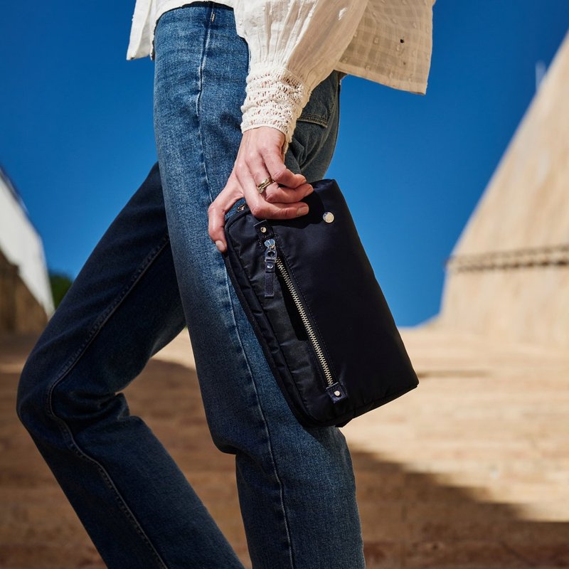 Pacsafe W 防盗包 三用 手拿包 侧背包 单肩包 1L 军蓝#20461 - 侧背包/斜挎包 - 环保材料 蓝色