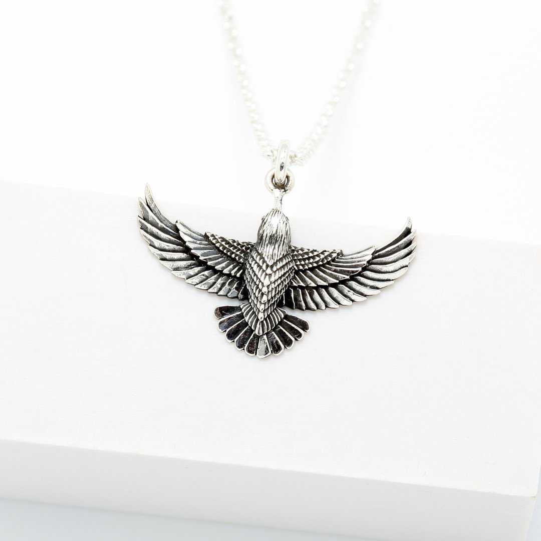 【Angel & Me】老鹰 展翅 翱翔 飞鸟 s925 纯银项链 生日礼物 - 项链 - 纯银 银色