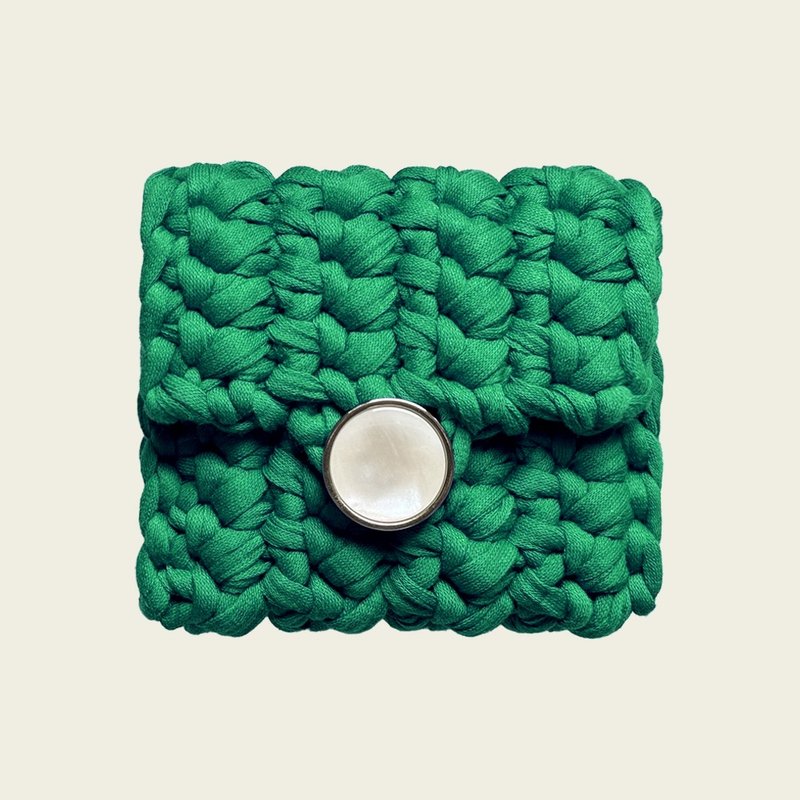 ontheblue 钮扣零钱包 _ 绿色 - 皮夹/钱包 - 棉．麻 绿色