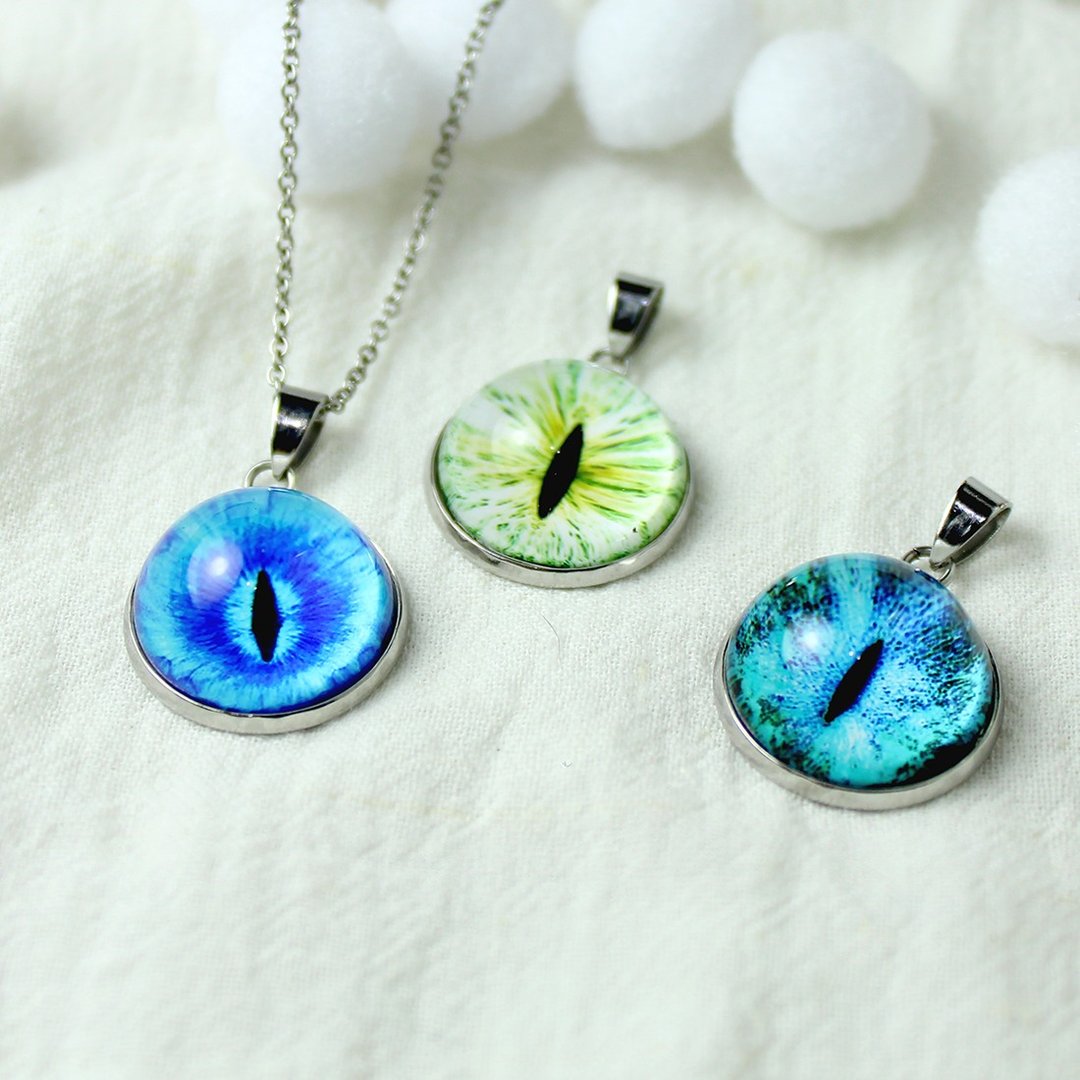 [Cat EYE] 18mmEYE 不锈钢项链 中长链 - 长链 - 其他金属 多色