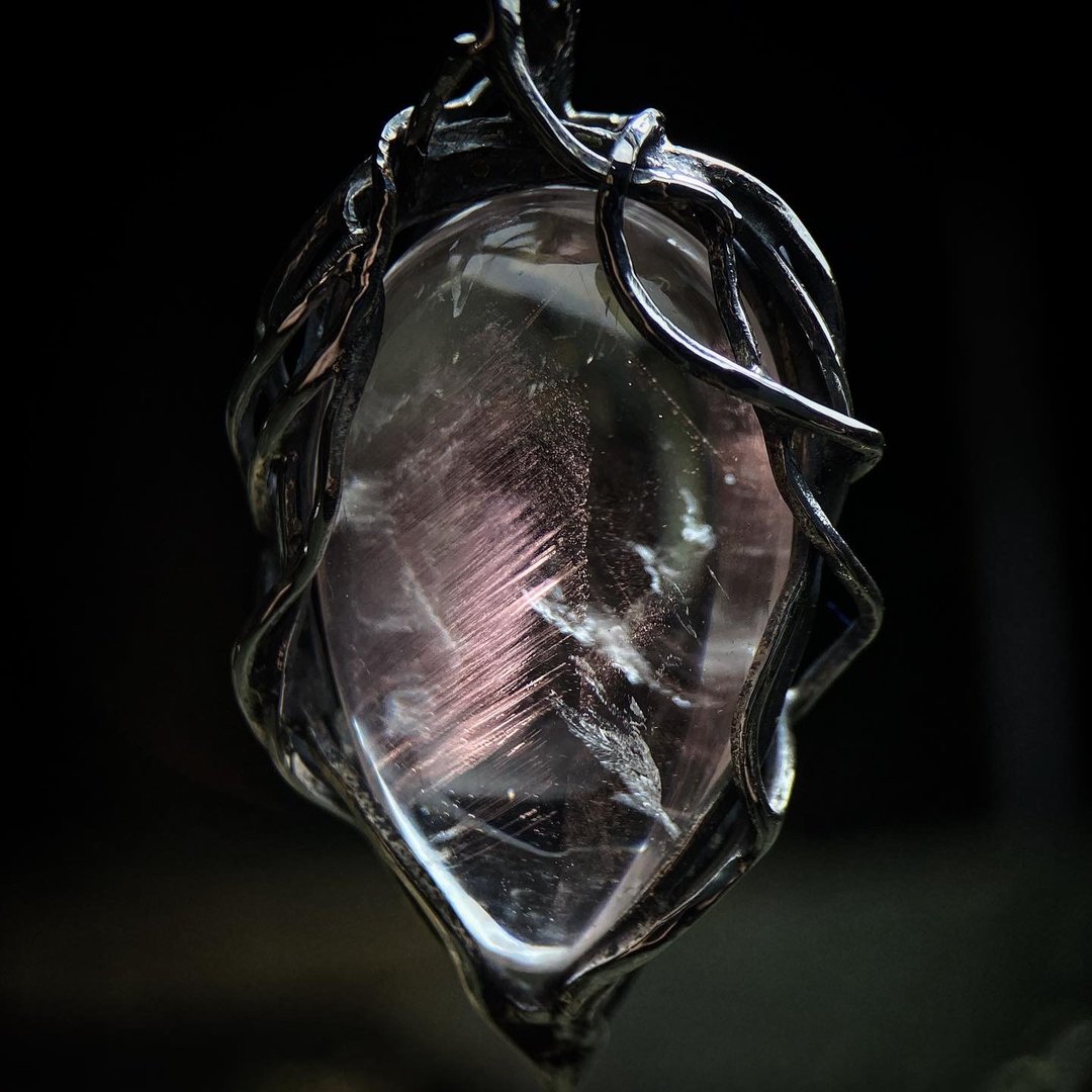 天然矿石 / 红针水晶 / 如虹 / 稀有红针 - 项链 - 水晶 红色