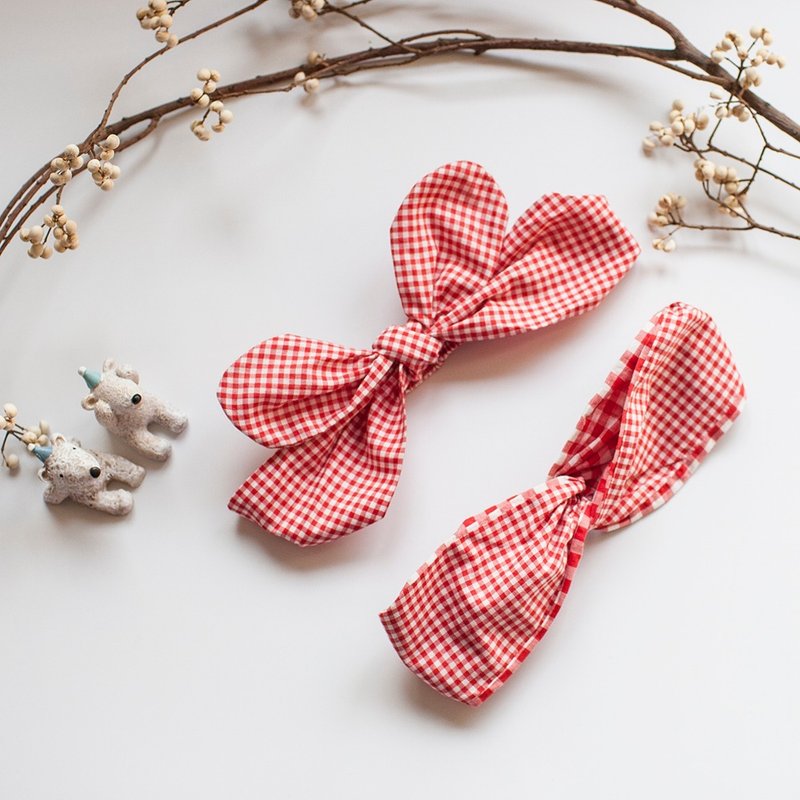 my little star 职人手作 小甜甜100%有机棉发带(亲子款) - 发饰 - 棉．麻 红色