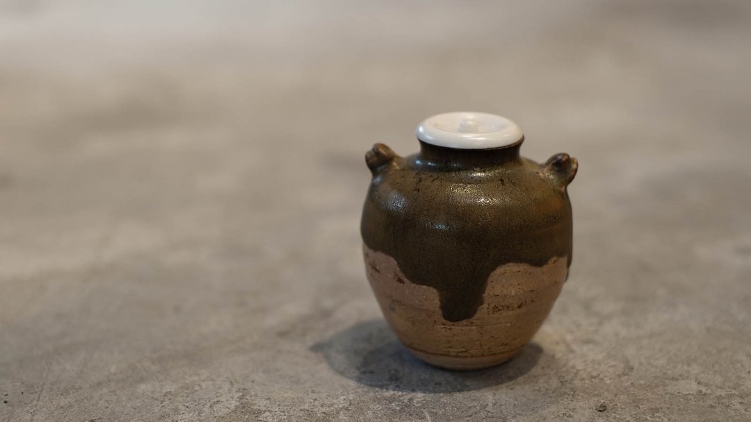 【日本古美术】茶叶末釉 茶仓 茶入 茶叶罐 - 茶具/茶杯 - 陶 