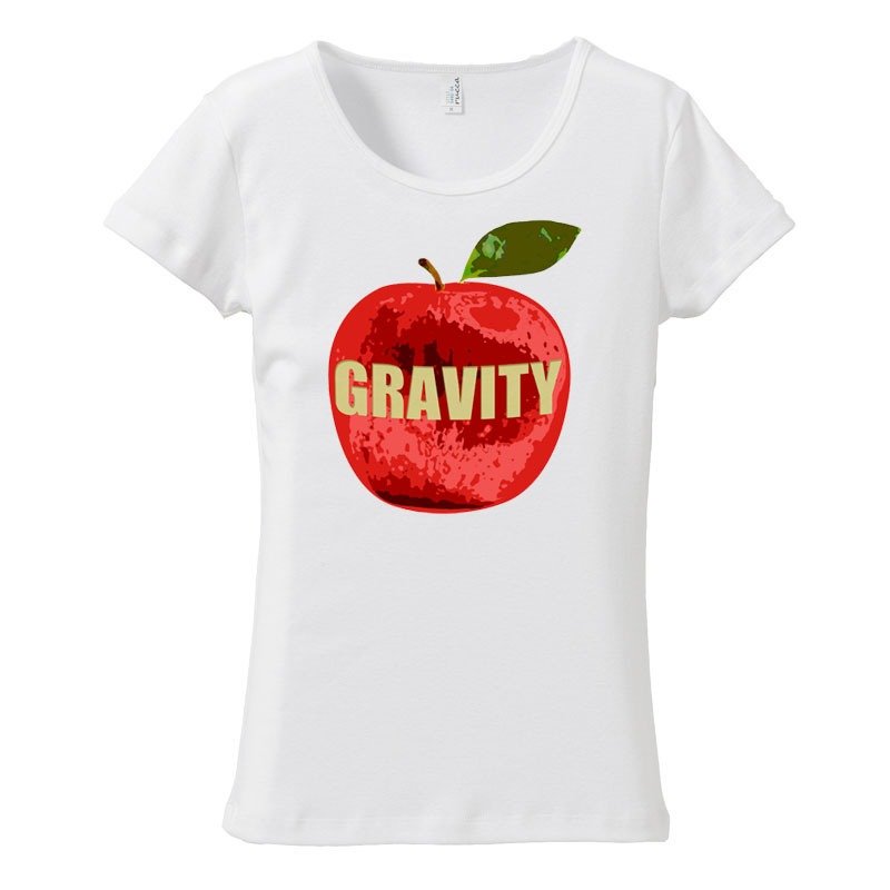 [Women's T-shirt] gravity - 女装 T 恤 - 棉 白色
