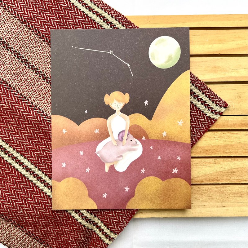 女孩与星座—牡羊座 - 卡片/明信片 - 纸 白色