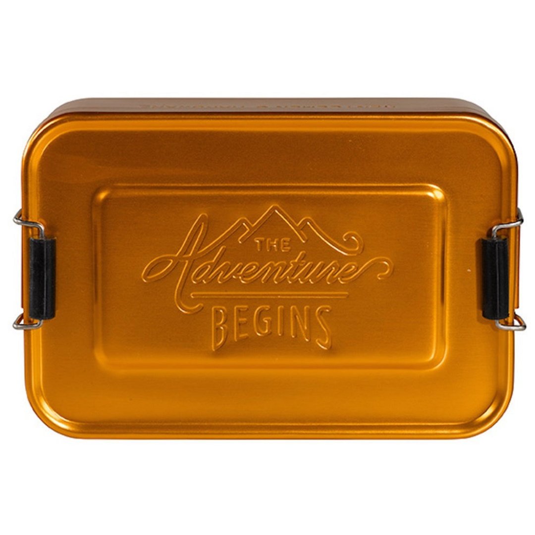 【Gentlemen's Hardware】掀盖式多功能点心盒/收纳盒-金铜色 - 便当盒/饭盒 - 铝合金 金色