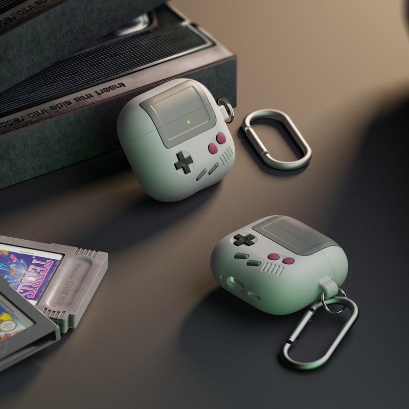AirPods 4 AW5经典游戏机耳机壳 - 耳机收纳 - 硅胶 灰色