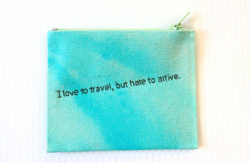 (毕业礼物预售中) 水绿手工染色电烧定制零钱包(可定制化图形和文字) - 零钱包 - 棉．麻 绿色