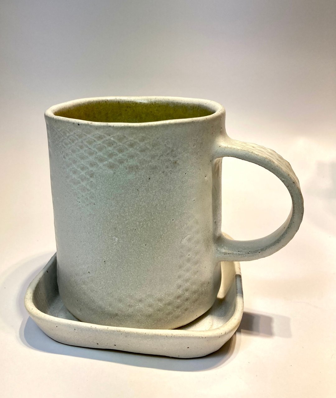 白色压纹马克杯 - 咖啡杯/马克杯 - 陶 白色