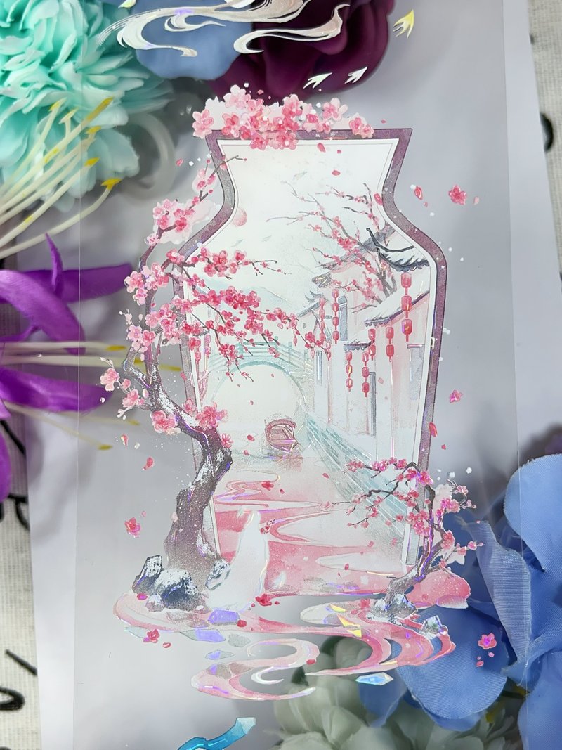 风波亭/烟波亭 PET 紙膠帶 贝壳光 10米卷 - 纸胶带 - 其他材质 