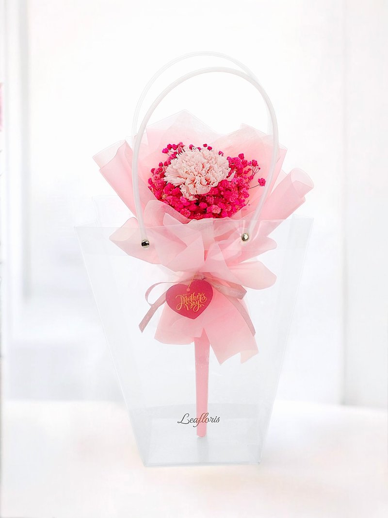 母亲节康乃馨永生花花束 - 干燥花/捧花 - 植物．花 粉红色