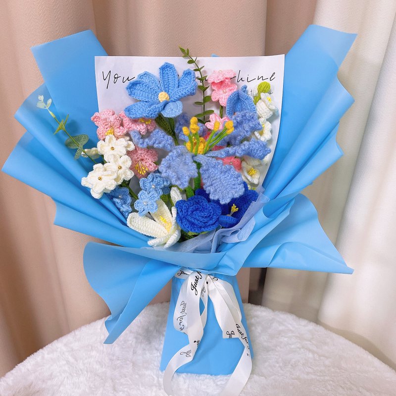 情人节礼盒  探索和谐织锦手工钩织花束 - 干燥花/捧花 - 棉．麻 