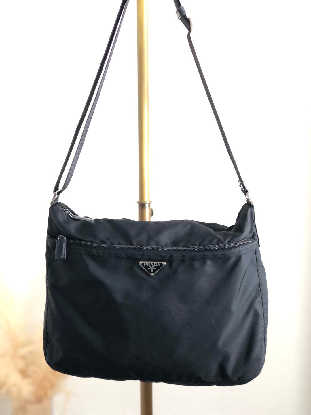 【日本直送，名牌二手包装】PRADA 单肩包黑三角标志尼龙复古vintage老vskgia - 侧背包/斜挎包 - 尼龙 黑色