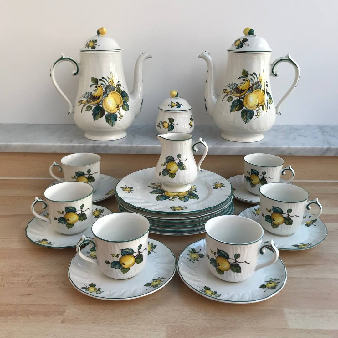复古 Villeroy Boch 牙买加咖啡套装 | 复古唯宝套装 - 茶具/茶杯 - 陶 黄色