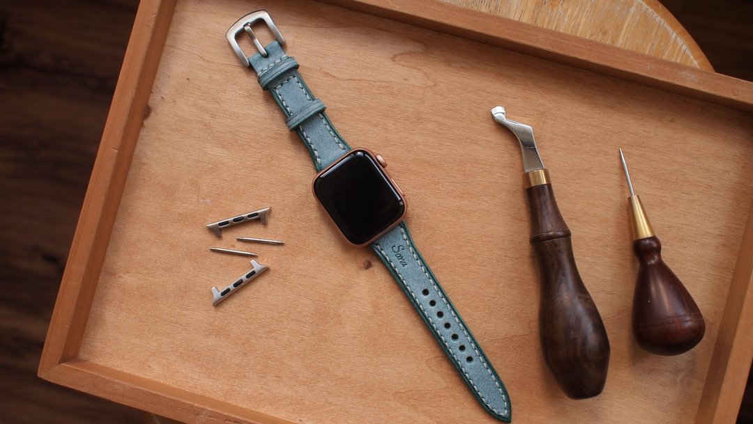 Apple watch 定制化意大利擦蜡皮革表带 (缩腰款) - 表带 - 真皮 多色