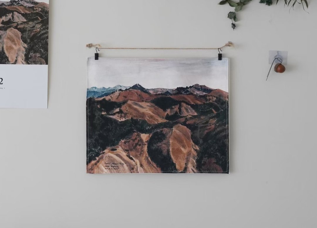 台湾高山挂布 - 中央山脉北段 - 海报/装饰画/版画 - 棉 咖啡色