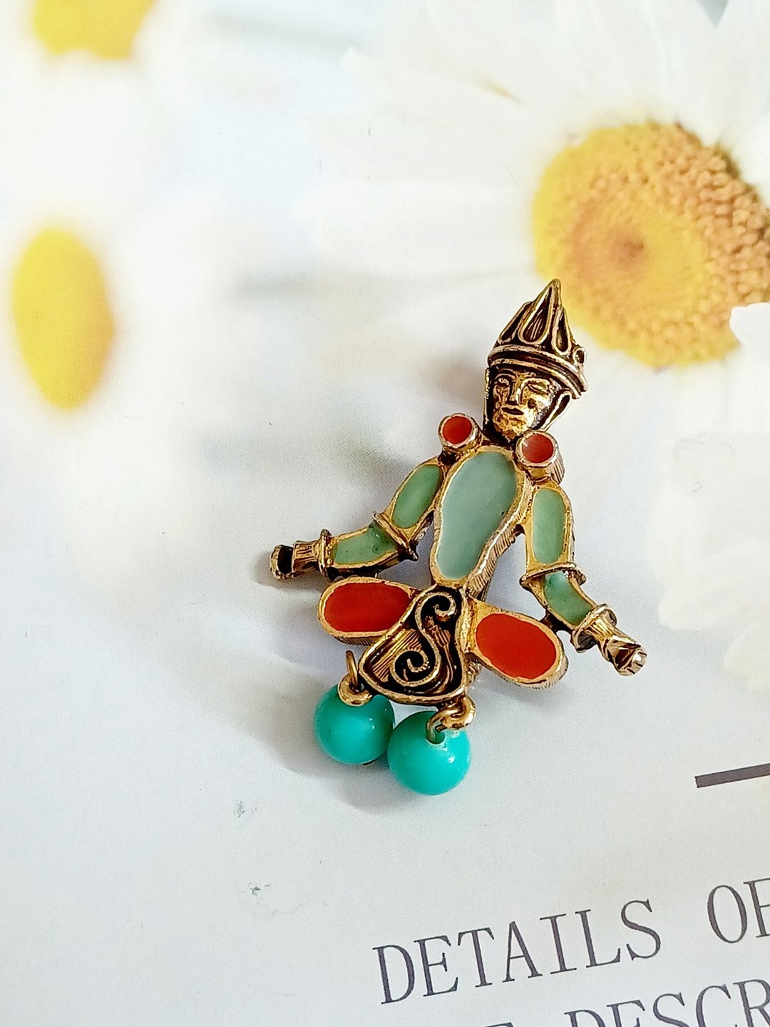 vintage jewelry Florenza 稀有物件 东方意象 别针 胸针 - 胸针 - 其他金属 