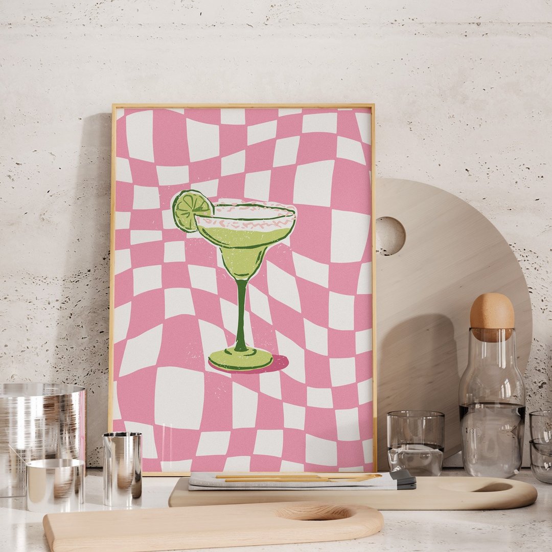 Cocktail Party No.5 - 青色玛格莉特鸡尾酒挂画海报 - 电子手绘真人画像/绘画/插画 - 其他材质 