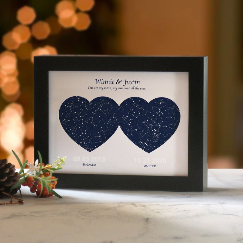 定制星空和照片小夜灯 可定时和调光 婚礼布置 新婚礼物 结婚周年 - 海报/装饰画/版画 - 纸 蓝色