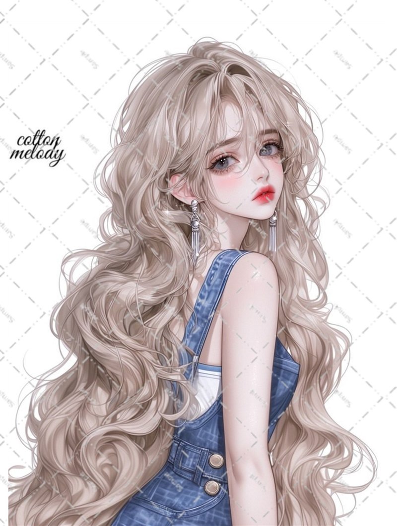 原创贴纸 no.6455 人物贴纸 原创贴纸 女孩贴纸 原创人物贴纸 - 贴纸 - 纸 