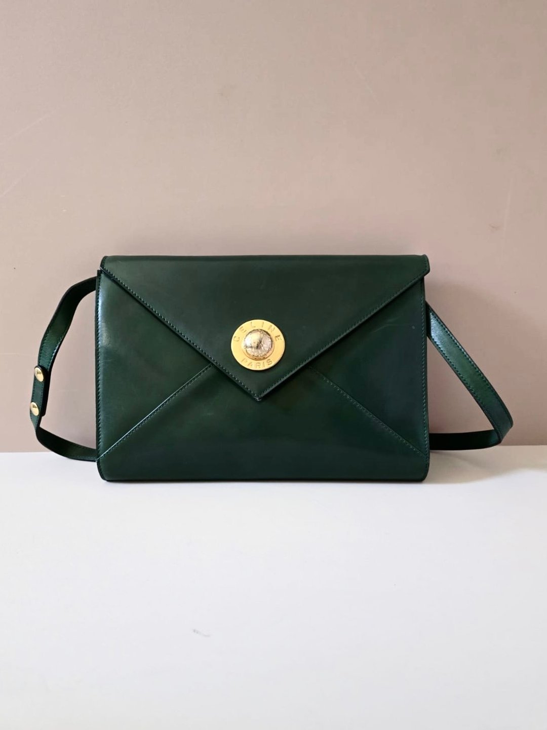 中古包 Celine 橄榄绿大星球信封包 侧背包 斜背包 皮革包 单肩包 - 侧背包/斜挎包 - 真皮 绿色