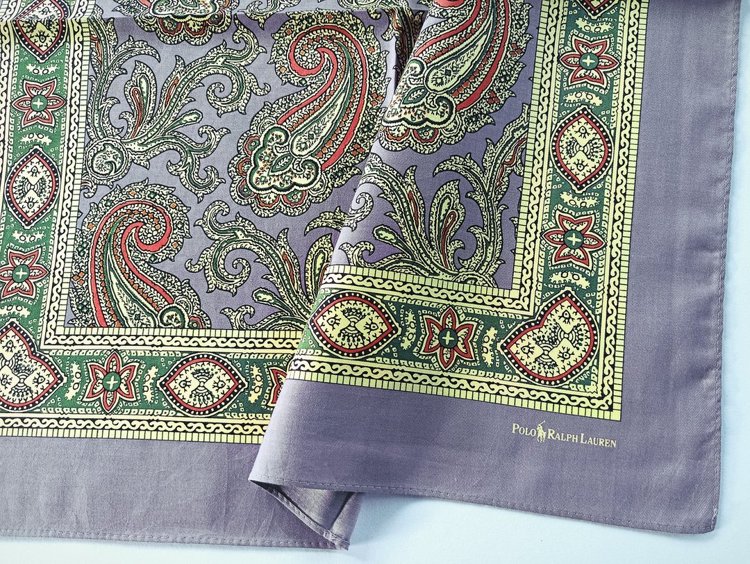 Polo Ralph Lauren 古董头巾 Paisley 紫色 20 x 19 英寸 - 手帕/方巾 - 棉 紫色