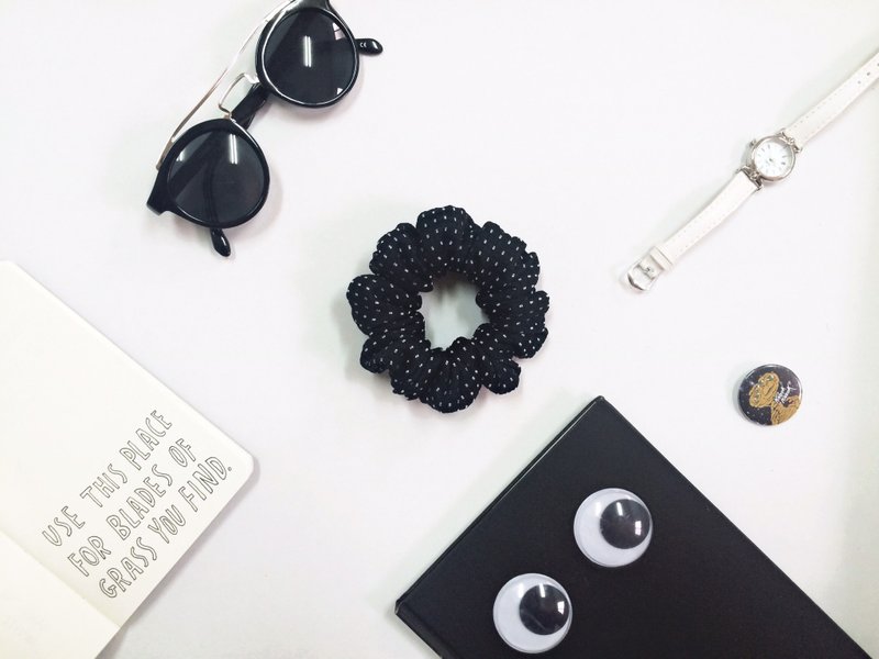 Dr.Pumpkin-大肠花儿发圈(大肠圈)-点点 - 发饰 - 聚酯纤维 黑色