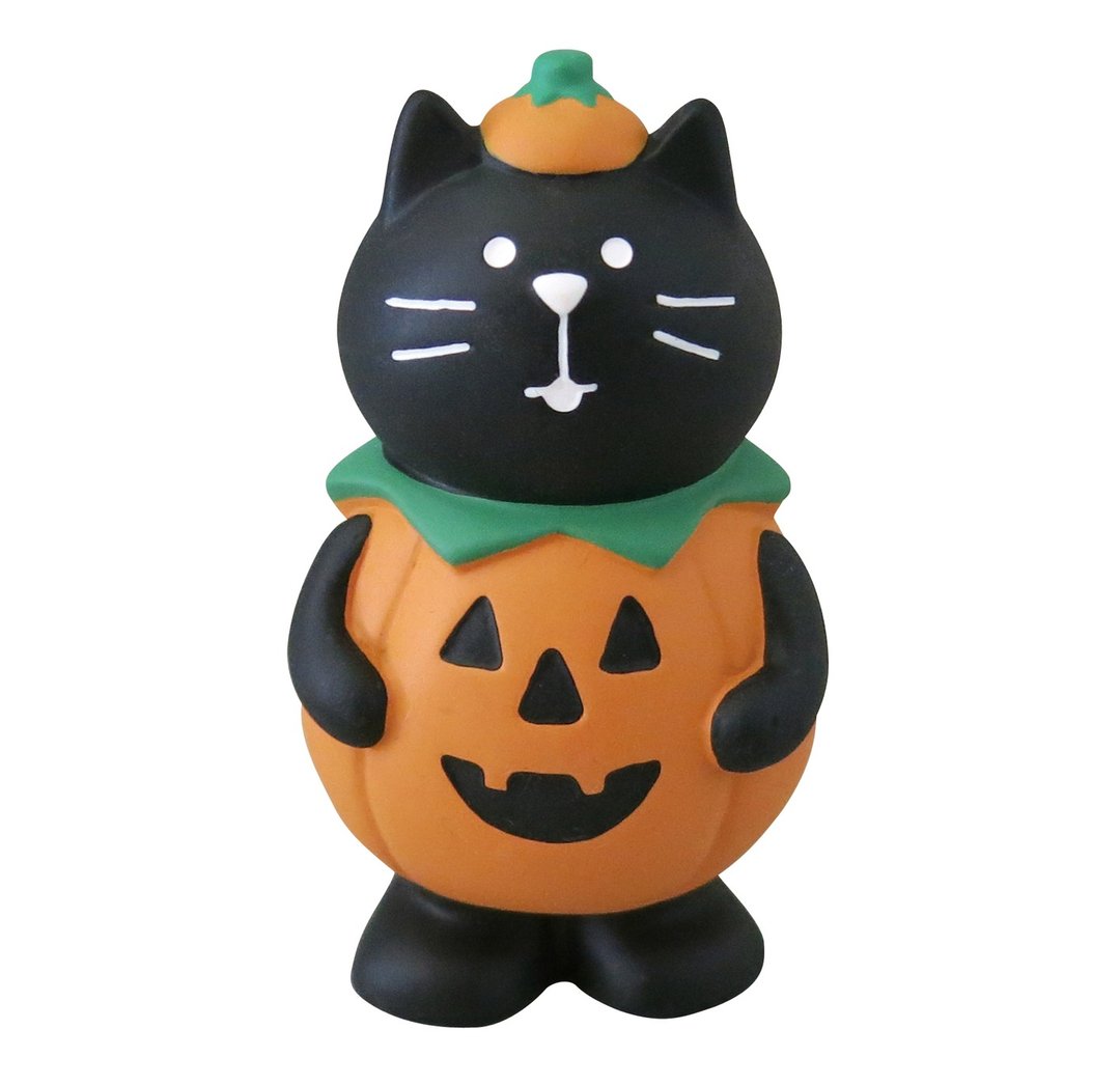 【日本Decole】concombre万圣节限量摆饰品-万圣节变装黑猫 - 摆饰 - 其他材质 橘色