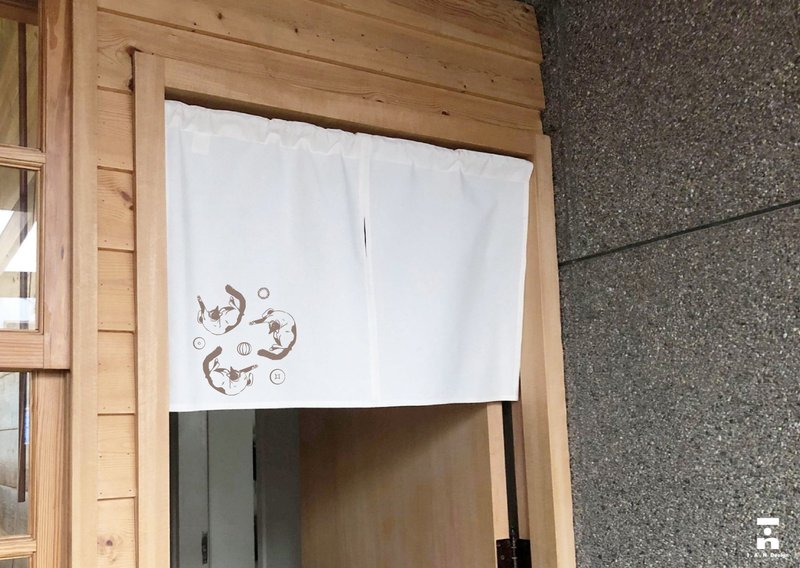 (多色款订制专区) 猫伸展 - 有机棉绢印日式短门帘 Oranic Cotton - 门帘/门牌 - 棉 白色