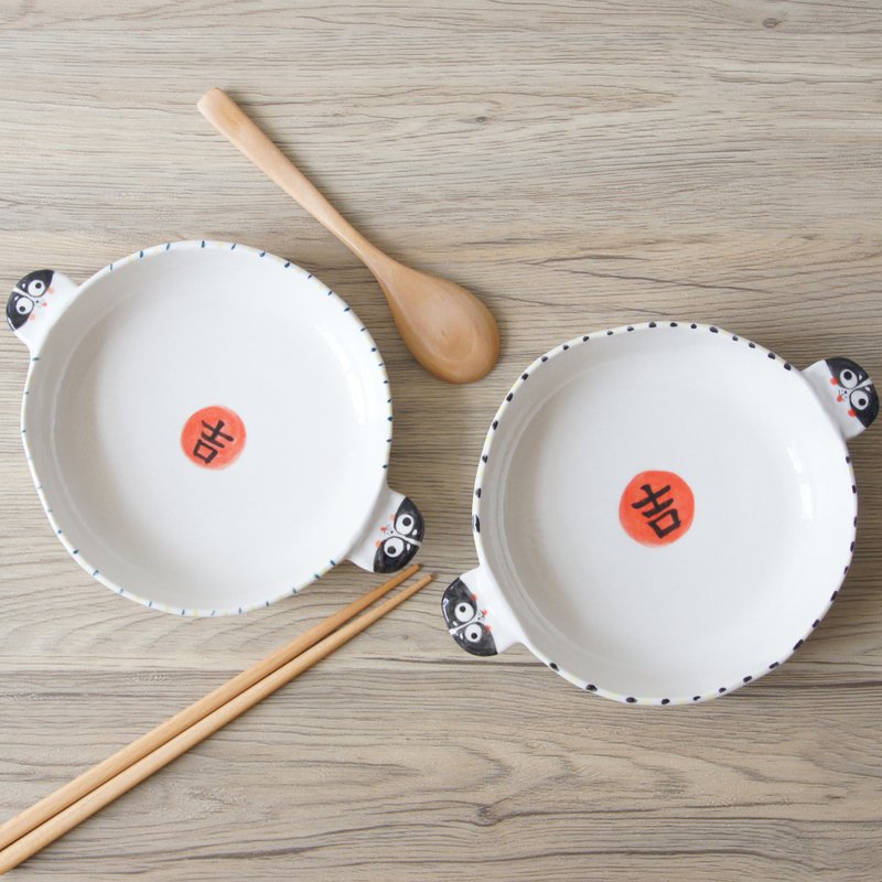 【陶瓷盘】瓷器盘 有耳盘 动物盘 16cm - 盘子/餐盘/盘架 - 瓷 多色