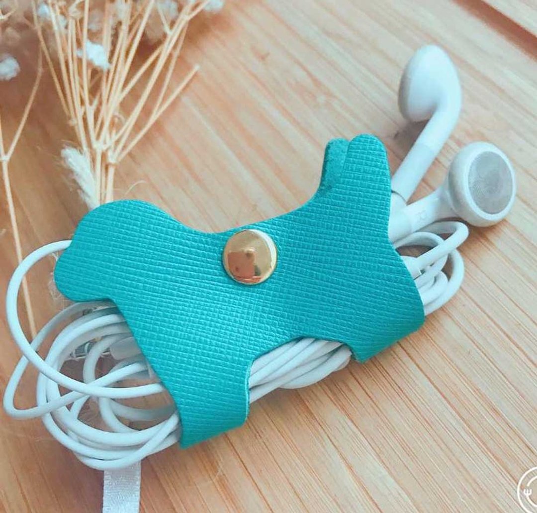 狗狗真皮 耳机收线器 卷线器 集线器(免费礼盒包装) 毕业礼 - 卷线器/电线收纳 - 真皮 