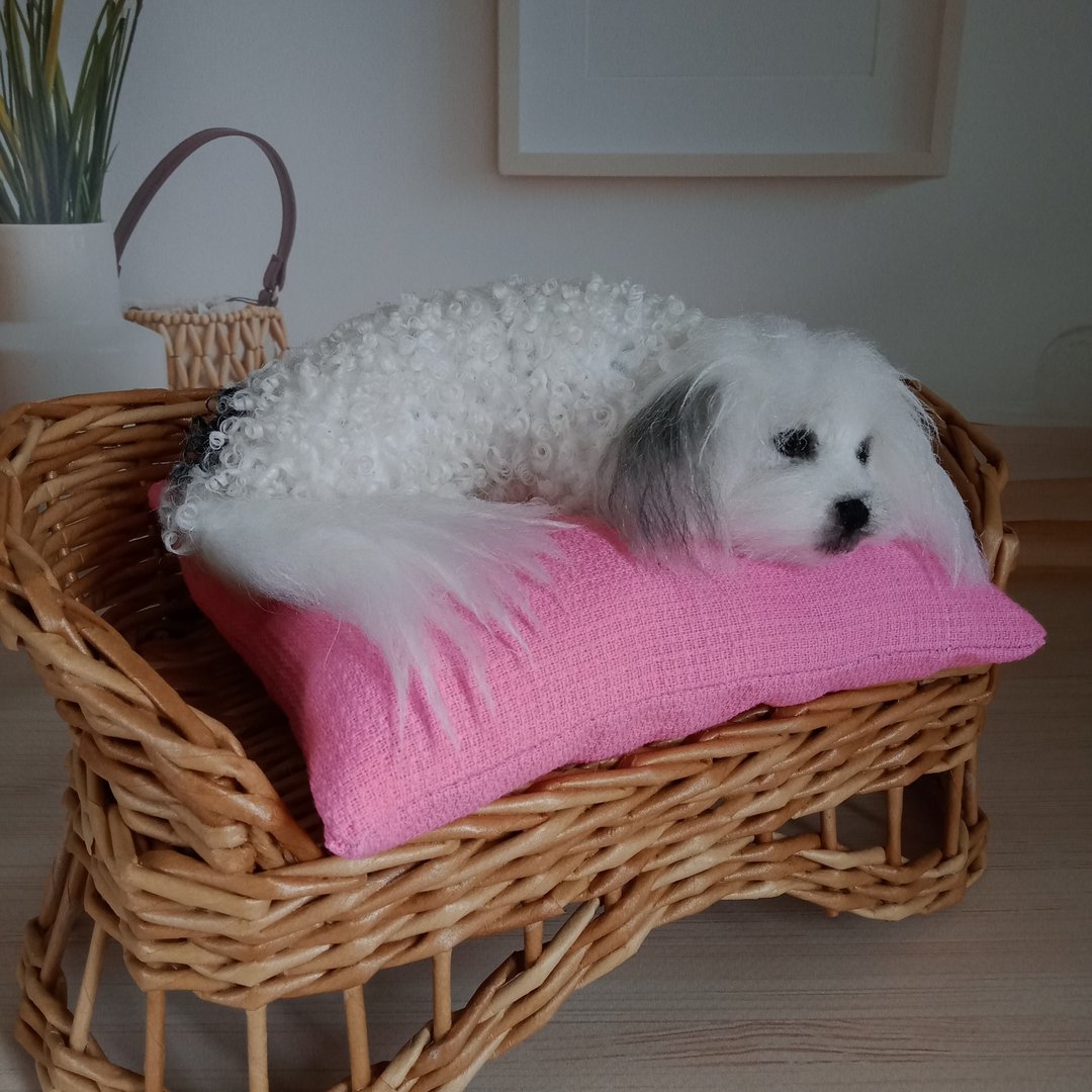 2.5 inches height Custom Miniature realistic crochet curly Poodle - 玩偶/公仔 - 其他材质 白色