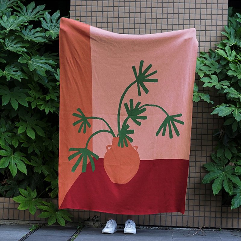 草稿 獨立設計北歐針織旅遊小毯子空調辦公室午睡蓋毯 屋角的蒲葵 - 被子/毛毯 - 棉．麻 多色