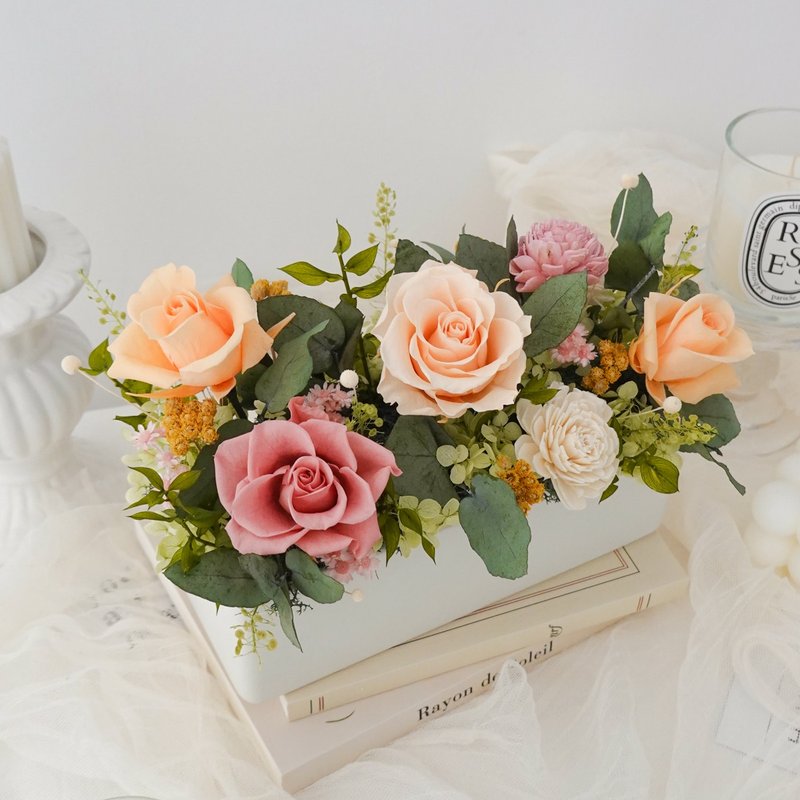 法式香颂庭园长桌花-桃粉色 - 干燥花/捧花 - 植物．花 粉红色