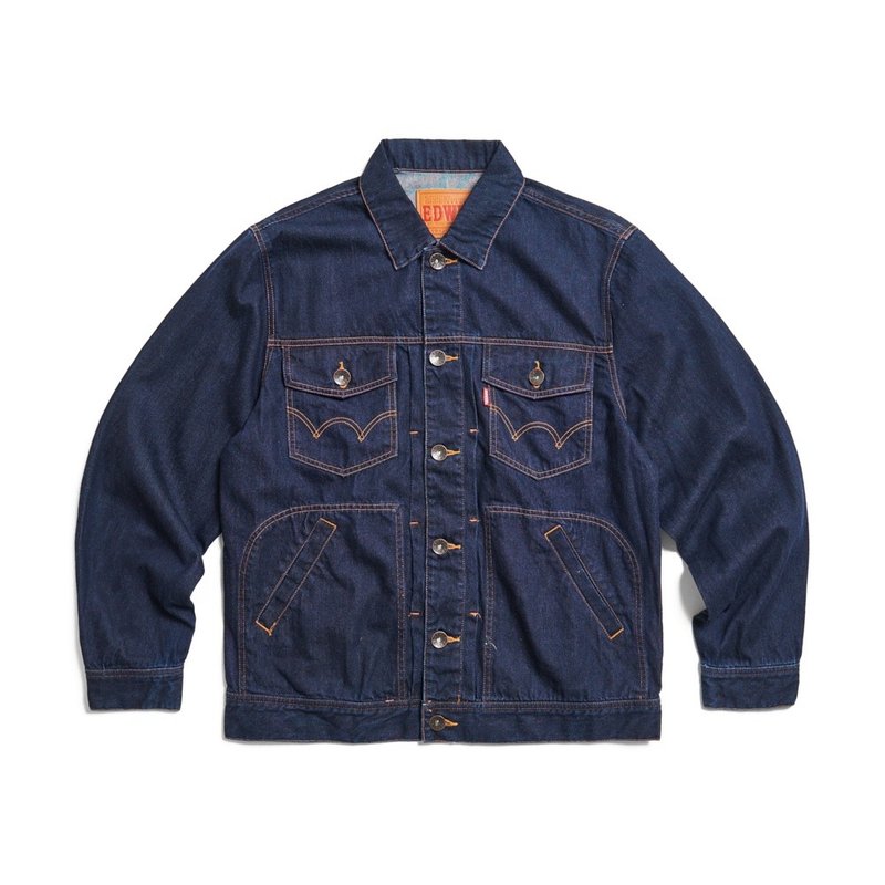 EDWIN 男款 西部式牛仔外套 (原蓝色) #外套 - 男装外套 - 棉．麻 蓝色