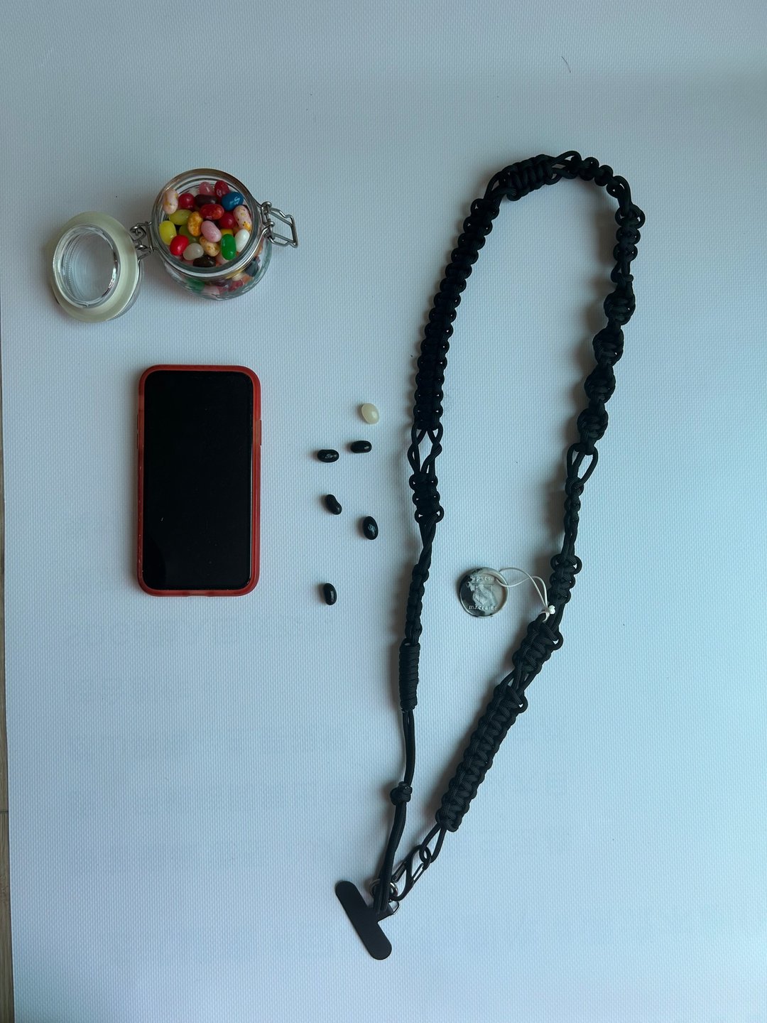 黑化质感伞绳手机背袋-提供耳机挂孔 - 手机配件 - 尼龙 