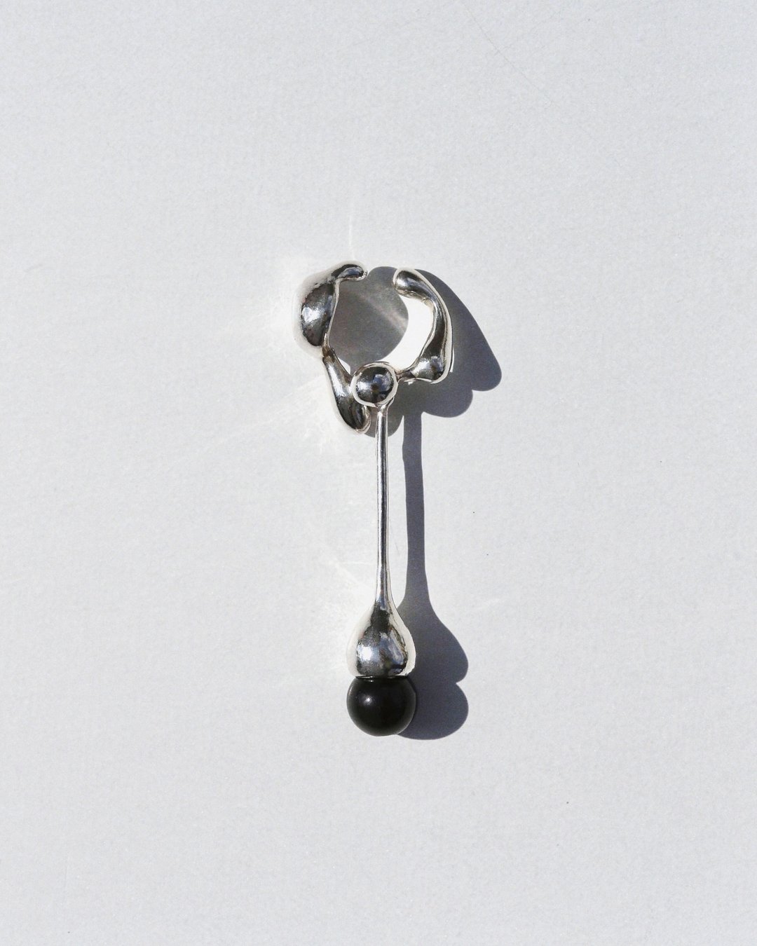 Float ear cuff + crystal 摇摆水晶漂浮耳骨夹 - 耳环/耳夹 - 纯银 多色