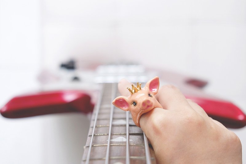 Pig Prince Ring , Super Cute and Delight animal - 戒指 - 铜/黄铜 粉红色