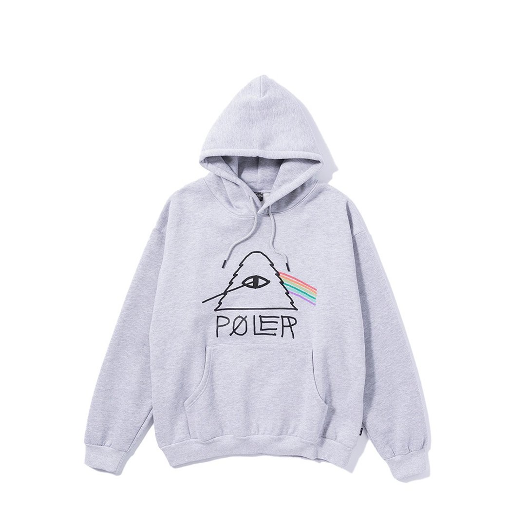 日本限定 POLER PSYCHEDELIC HOOD 山型眼彩虹经典帽T / 灰 - 中性连帽卫衣/T 恤 - 其他材质 灰色