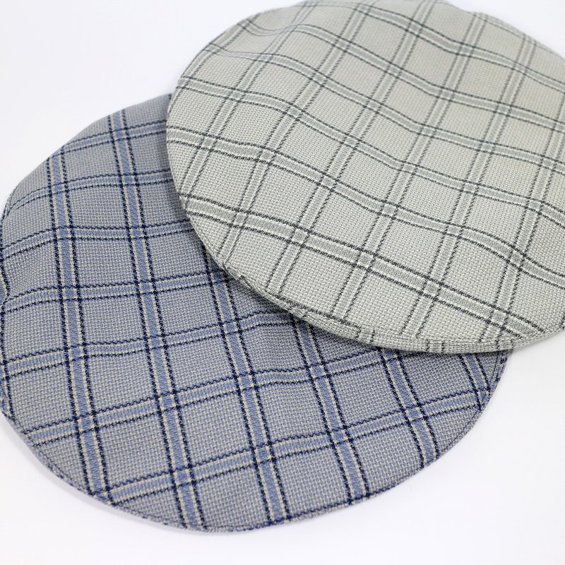 JOJA - 小平顶 / 灰灰格.灰蓝格 - 帽子 - 其他材质 灰色