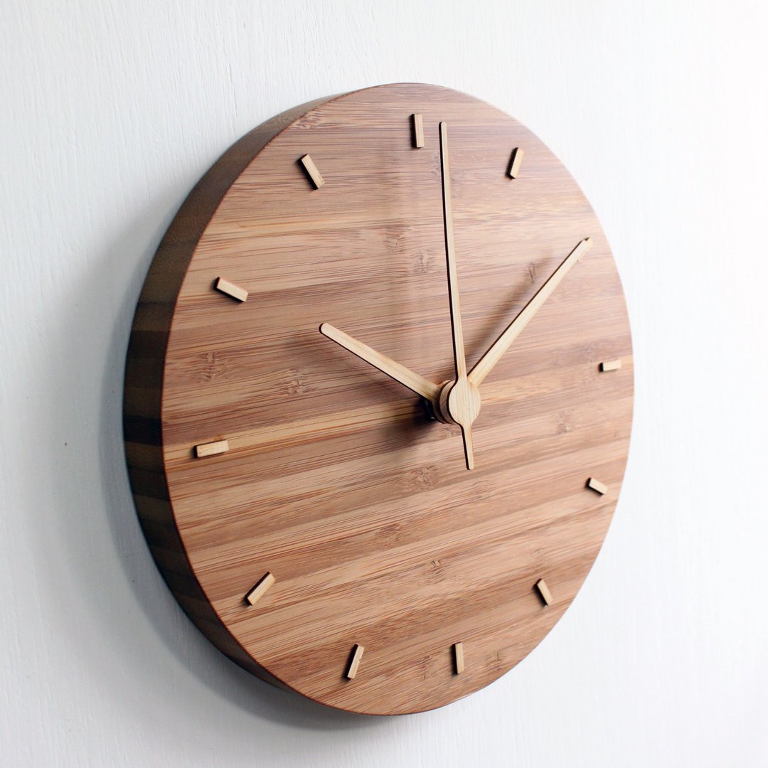 CLOCK_20｜时钟｜挂钟｜静音时钟｜手工限量｜台湾制作｜ - 时钟/闹钟 - 竹 咖啡色