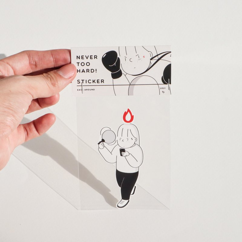 STICKER - COOL DOWN YOUR HEAD - 贴纸 - 纸 白色