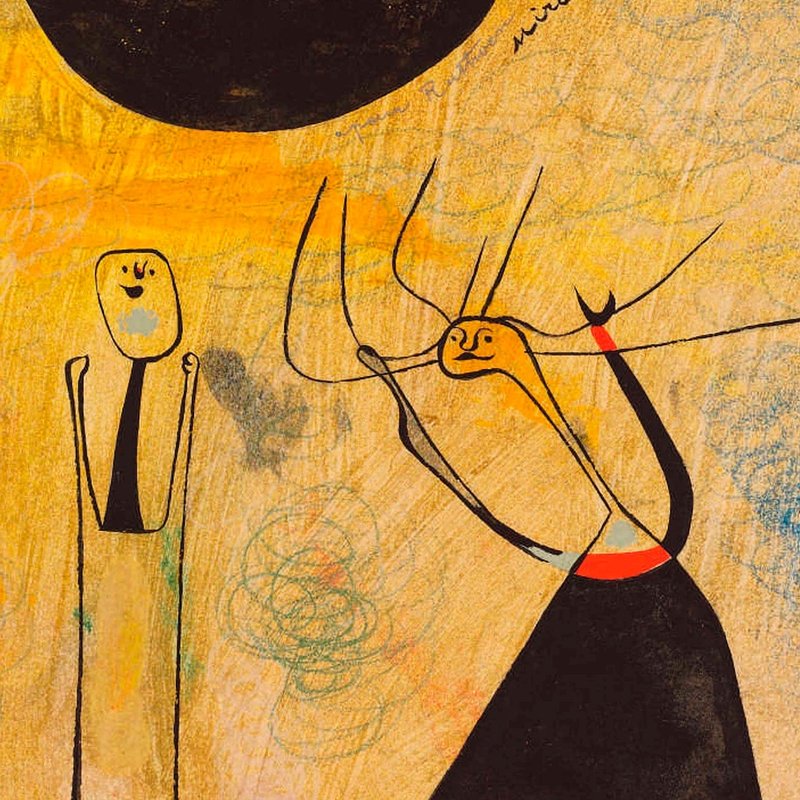 【艺术挂画】 Joan Miro 米罗 -- Deux personnages 两个人 - 海报/装饰画/版画 - 纸 