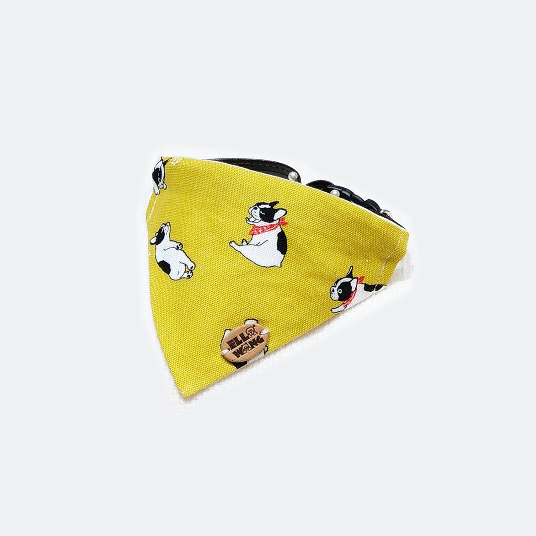 Ella Wang Design Scarf 宠物 领巾 法斗 斗牛犬 波士顿梗 - 项圈/牵绳 - 棉 